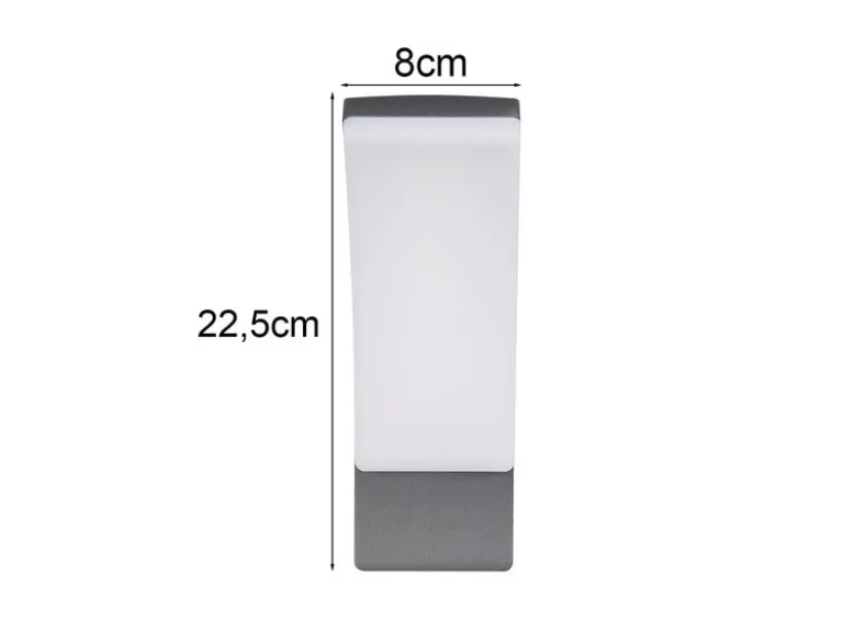2er Set moderne LED Außenwandleuchten aus Aluminium in Anthrazit, Höhe 22,5cm