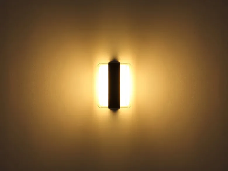 2er Set moderne LED Außenwandleuchten aus Metall Anthrazit, Höhe 16cm