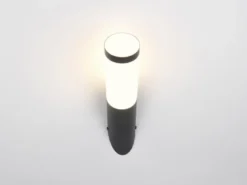 2er Set moderne LED Außenwandleuchten aus Edelstahl in Schwarz, Höhe 39cm