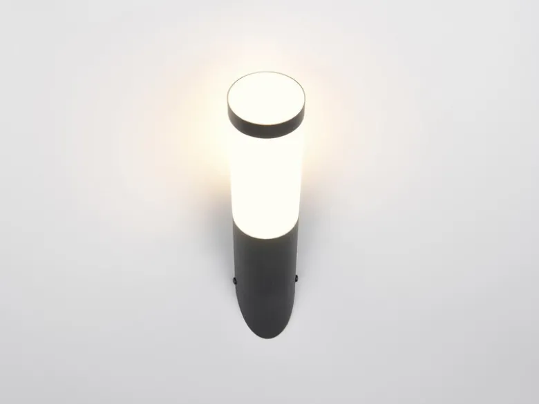 2er Set moderne LED Außenwandleuchten aus Edelstahl in Schwarz, Höhe 39cm