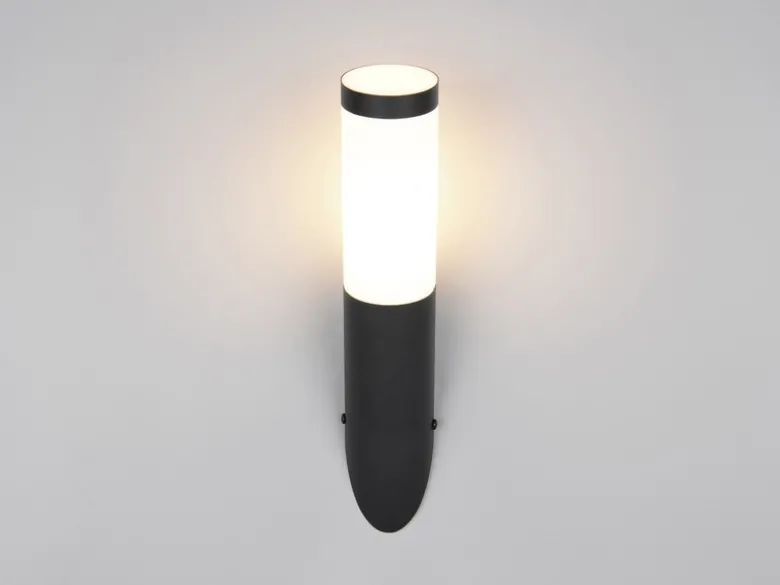 2er Set moderne LED Außenwandleuchten aus Edelstahl in Schwarz, Höhe 39cm