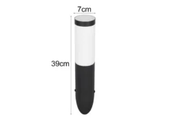 2er Set moderne LED Außenwandleuchten aus Edelstahl in Schwarz, Höhe 39cm