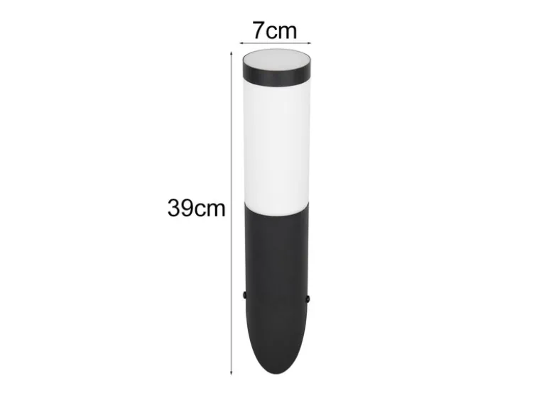 2er Set moderne LED Außenwandleuchten aus Edelstahl in Schwarz, Höhe 39cm