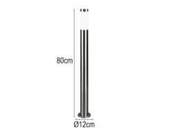 2er Set moderne LED Pollerleuchten aus Edelstahl in Silber, Höhe 80cm