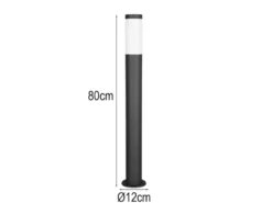 2er Set moderne LED Pollerleuchten aus Edelstahl in Schwarz, Höhe 80cm