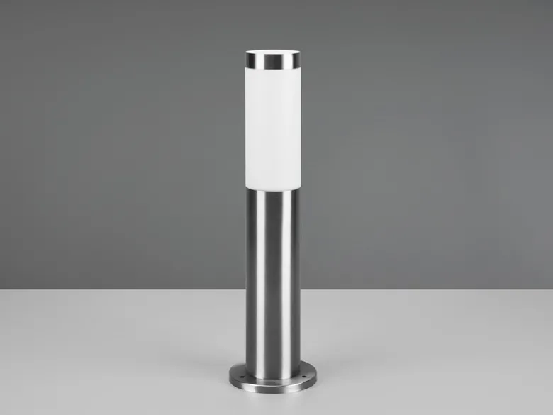 2er Set moderne LED Sockelleuchten aus Edelstahl in Silber, Höhe 45cm