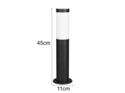 2er Set moderne LED Sockelleuchten aus Edelstahl in Schwarz, Höhe 45cm