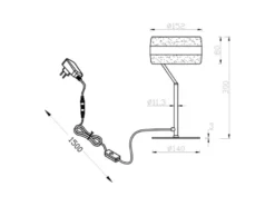 2er Set moderne LED Tischlampen dimmbar, Silber, Höhe 30cm