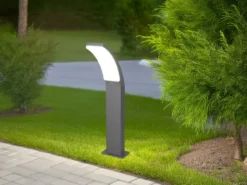 2er Set moderne LED Wegeleuchten aus Aluminium in Anthrazit, Höhe 60cm