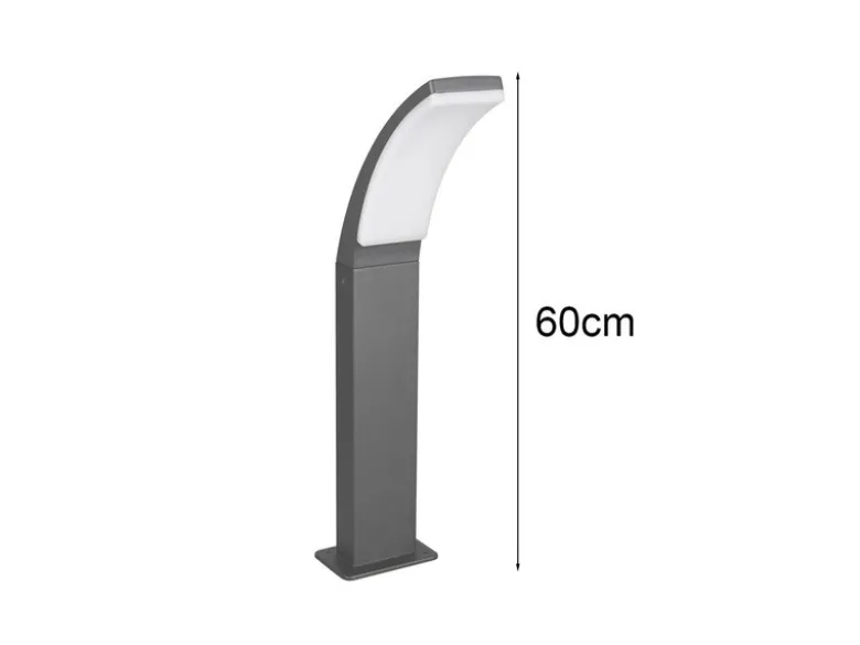 2er Set moderne LED Wegeleuchten aus Aluminium in Anthrazit, Höhe 60cm