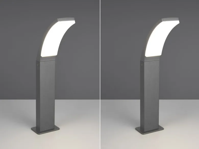 2er Set moderne LED Wegeleuchten aus Aluminium in Anthrazit, Höhe 60cm