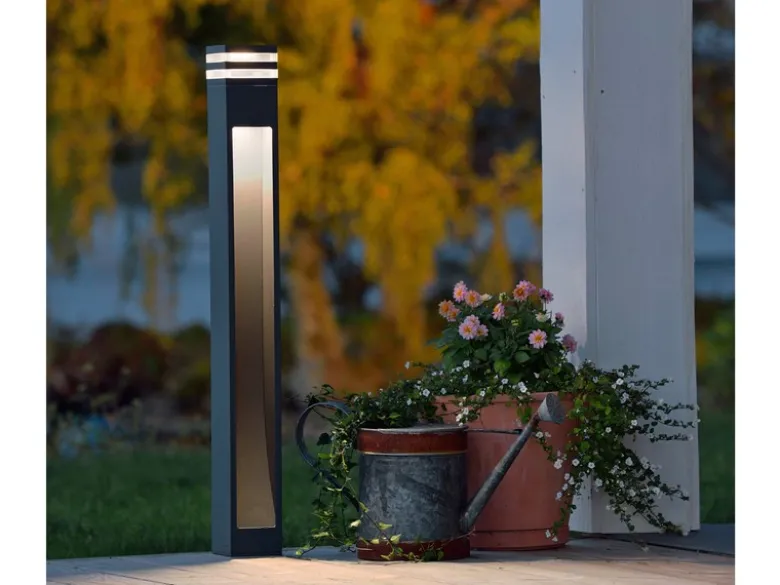 2er SET moderne LED Wegeleuchten aus Aluminium Anthrazit, Höhe 100cm