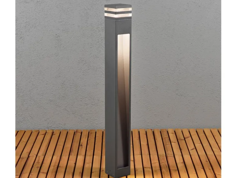 2er SET moderne LED Wegeleuchten aus Aluminium Anthrazit, Höhe 100cm