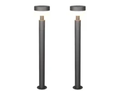 2er Set moderne LED Wegeleuchten aus Aluminium in Anthrazit, Höhe 95cm