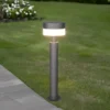 2er Set moderne LED Wegeleuchten aus Aluminium in Anthrazit, Höhe 50cm