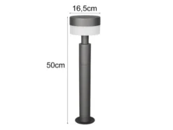 2er Set moderne LED Wegeleuchten aus Aluminium in Anthrazit, Höhe 50cm