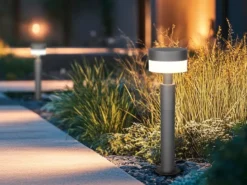 2er Set moderne LED Wegeleuchten aus Aluminium in Anthrazit, Höhe 50cm