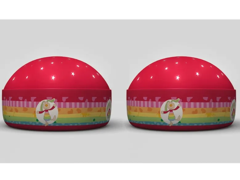 2er Set Nachtlichter Rainbow Rabbit Sternprojektor LED-Farbwechsler 3 Farben