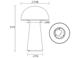 2er SET Outdoor Akku LED Tischleuchten Touch Dimmer, Gelb Höhe 21cm