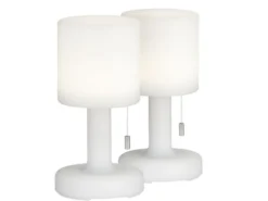 2er SET Outdoor Akku Tischlampen TERMOLI ohne Kabel - dimmbar & RGB - Höhe 25cm