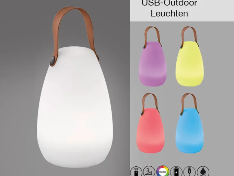 2er SET Outdoor Akku Tischlampen mit RGB & Fernbedienung in 2 Größen