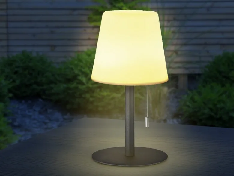 2er SET Outdoor Akku Tischlampen ohne Kabel mit RGB Farbwechsel H: 29cm
