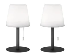 2er SET Outdoor Akku Tischlampen ohne Kabel mit RGB Farbwechsel H: 29cm