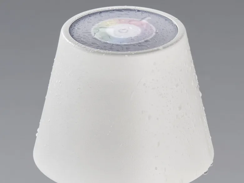 2er SET Outdoor Akku Tischlampen Weiß ohne Kabel mit RGB, Höhe 38cm