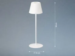 2er SET Outdoor Akku Tischlampen Weiß ohne Kabel mit RGB, Höhe 38cm