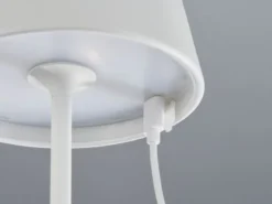 2er SET Outdoor Akku Tischlampen Weiß ohne Kabel mit RGB, Höhe 38cm