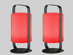 2er SET Outdoor Akku Tischlampen mit Fernbedienung & RGB, Höhe 25cm