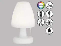 2er SET Outdoor Akku Tischlampen ohne Kabel - dimmbar & RGB - Höhe 25cm