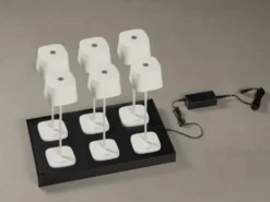 6er Set Outdoor Akku Tischleuchten mit USB Ladestation
