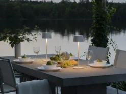 6er Set Outdoor Akku Tischleuchten mit USB Ladestation