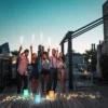 2er SET Outdoor RGB Tischleuchten 15cm mit Fernbedienung, USB & Solar aufladbar