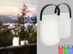2er SET Outdoor Tischlampen CIRO mit Fernbedienung & RGB, Höhe 15cm
