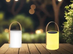 2er SET Outdoor Tischleuchten 24cm mit Fernbedienung & RGB - Solar & USB