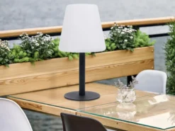 2er SET Outdoor Tischleuchten über Solar oder USB aufladbar, Höhe 25cm