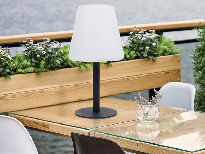 2er SET Outdoor Tischleuchten über Solar oder USB aufladbar, Höhe 25cm