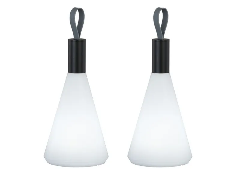 2er SET Outdoor Tischleuchten 31,5cm ohne Kabel - dimmbar & USB aufladbar