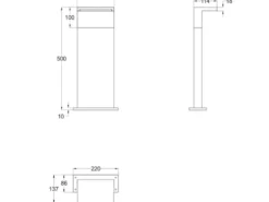 2er SET Pollerleuchte Aluminium Anthrazit zur Reihenschaltung geeignet Höhe 50cm