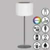 2er SET RGB Tischlampen dimmbar mit Fernbedienung, per USB & Solar aufladbar