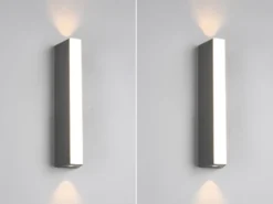 2er Set Schmale LED Außenwandleuchten Up and Down IP65, Höhe 30cm