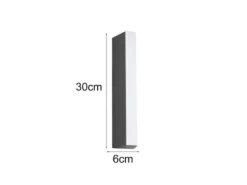 2er Set Schmale LED Außenwandleuchten Up and Down IP65, Höhe 30cm
