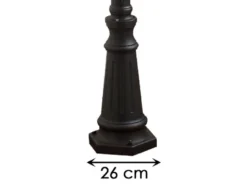 2er-Set schwarze Gartenlaterne FIRENZE 3 x E27 inkl. Pfahl und Fundament