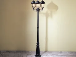 2er-Set schwarze Gartenlaterne PARMA aus Aluminium, E27, IP43, H.: 218 cm
