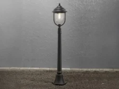 2er-Set schwarze Wegeleuchten PARMA aus Aluminium, E27, IP43, H.: 118 cm