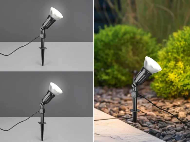 2er Set Schwenkbare Gartenstrahler mit Erdspieß & 2 Meter Anschlusskabel, H:51cm