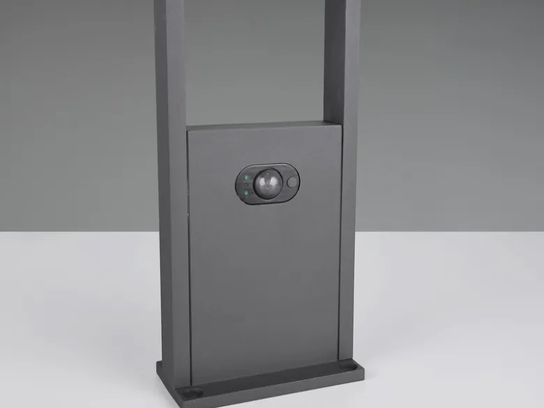2er SET Sockelleuchten mit Solar und Strom, Hybrid mit Bewegungsmelder Höhe 61cm
