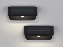 2er SET Solar Außenwandleuchten auch per USB aufladbar mit Bewegungsmelder